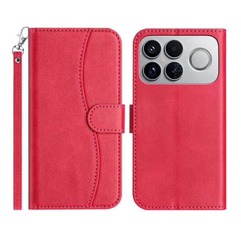 For Redmi K90 Pro Max / Poco F8 Ultra Dual-Folded S-shape Leather Phone Case(Rose Red)