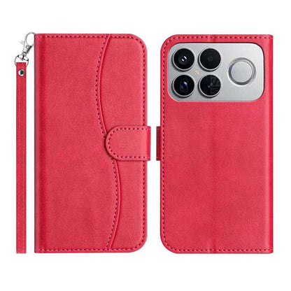 For Redmi K90 Pro Max / Poco F8 Ultra Dual-Folded S-shape Leather Phone Case(Rose Red)