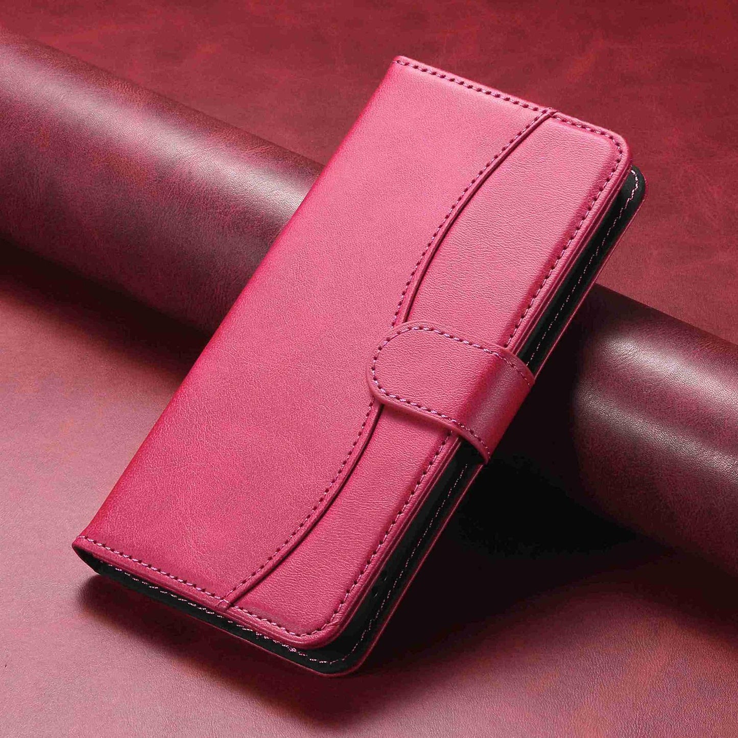 For Redmi K90 Pro Max / Poco F8 Ultra Dual-Folded S-shape Leather Phone Case(Rose Red)