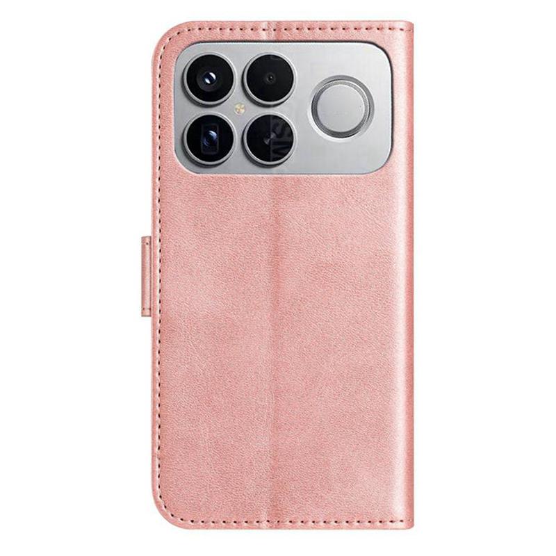 For Redmi K90 Pro Max / Poco F8 Ultra Dual-Folded S-shape Leather Phone Case(Rose Gold)