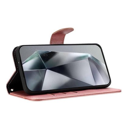 For Redmi K90 Pro Max / Poco F8 Ultra Dual-Folded S-shape Leather Phone Case(Rose Gold)