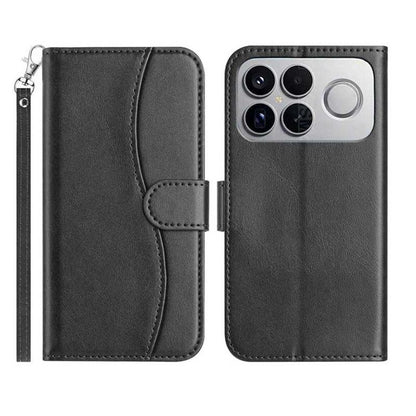 For Redmi K90 Pro Max / Poco F8 Ultra Dual-Folded S-shape Leather Phone Case(Black)