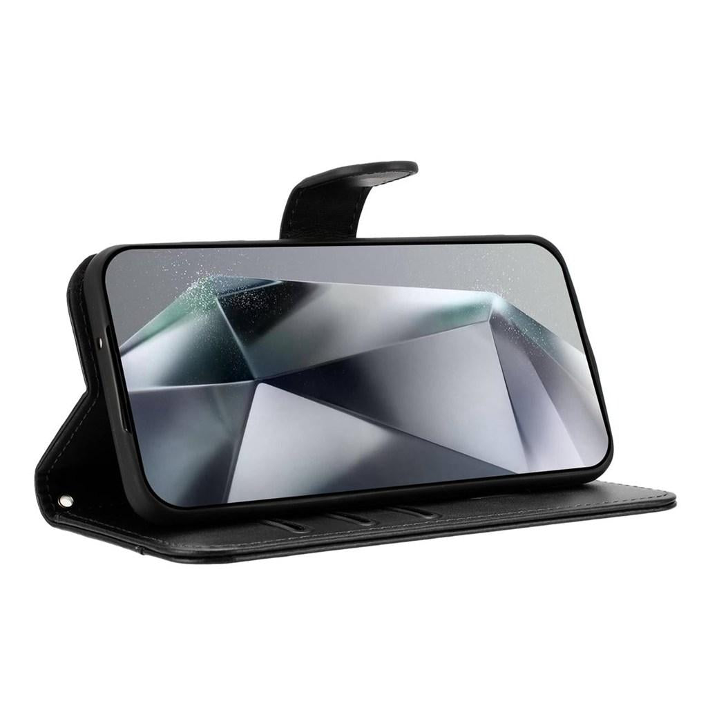 For Redmi K90 Pro Max / Poco F8 Ultra Dual-Folded S-shape Leather Phone Case(Black)