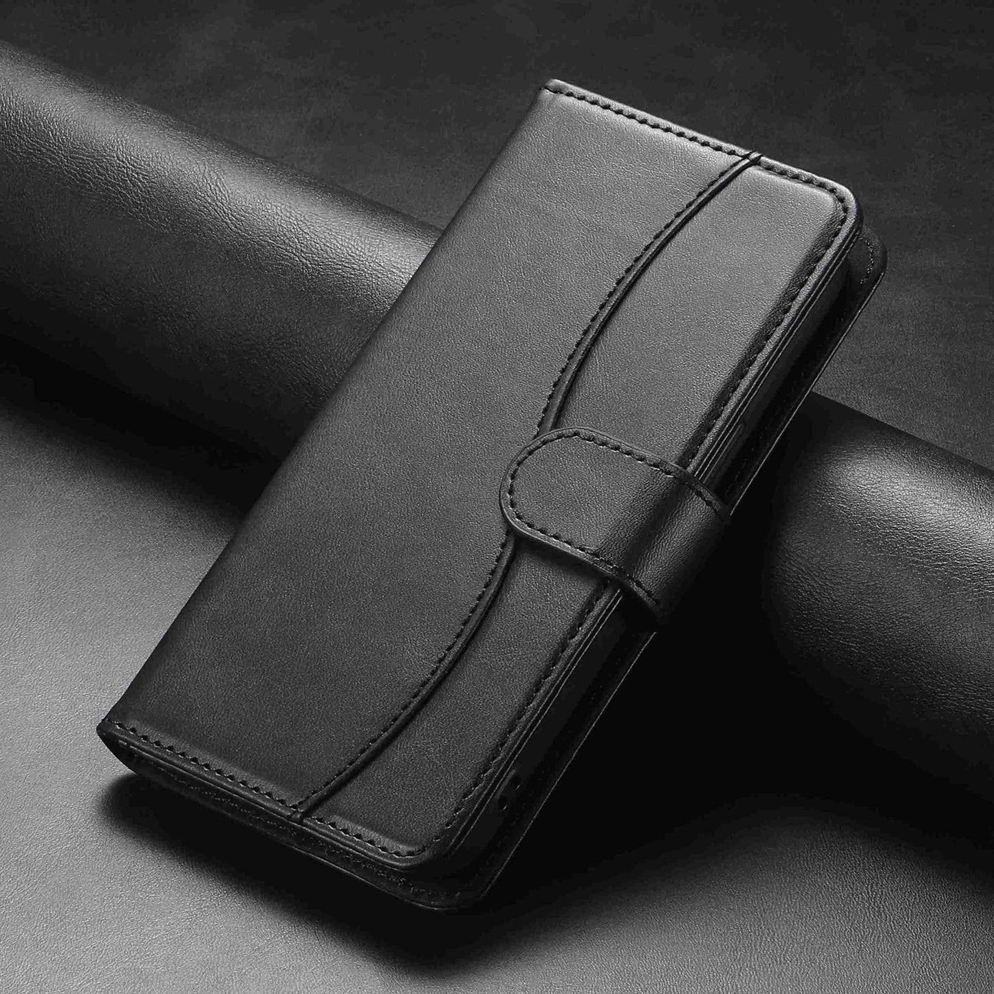 For Redmi K90 Pro Max / Poco F8 Ultra Dual-Folded S-shape Leather Phone Case(Black)