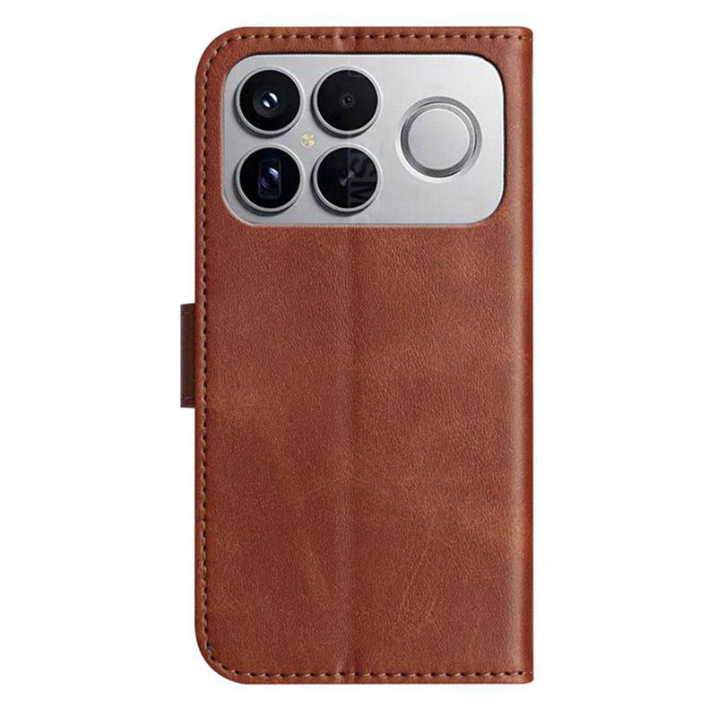 For Redmi K90 Pro Max / Poco F8 Ultra Dual-Folded S-shape Leather Phone Case(Coffee)