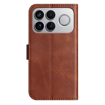 For Redmi K90 Pro Max / Poco F8 Ultra Dual-Folded S-shape Leather Phone Case(Coffee)