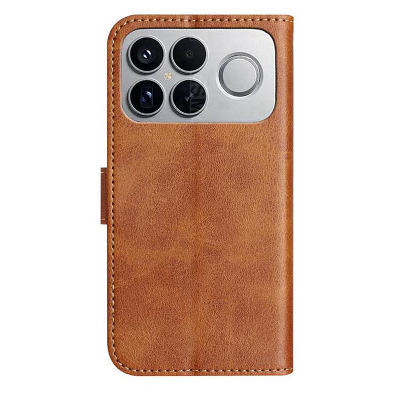 For Redmi K90 Pro Max / Poco F8 Ultra Dual-Folded S-shape Leather Phone Case(Brown)