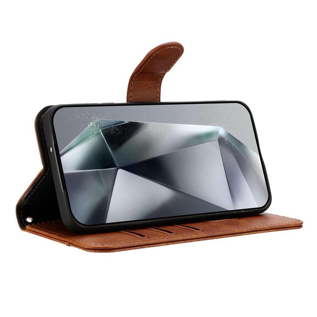 For Redmi K90 Pro Max / Poco F8 Ultra Dual-Folded S-shape Leather Phone Case(Brown)