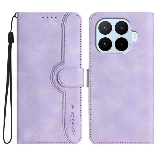 For Xiaomi 17T 5G Heart Pattern Skin Feel Leather Phone Case - Purple - EDA007790008E