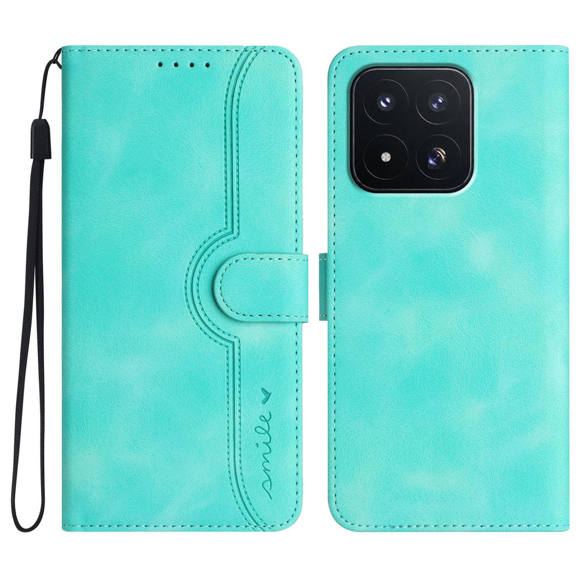 For Xiaomi 17 Max 5G Heart Pattern Skin Feel Leather Phone Case - Light Blue - EDA007790010C