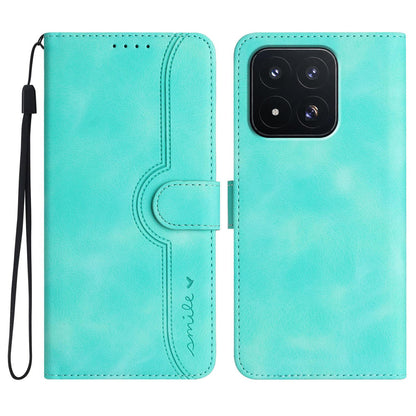For Xiaomi 17 Max 5G Heart Pattern Skin Feel Leather Phone Case - Light Blue - EDA007790010C