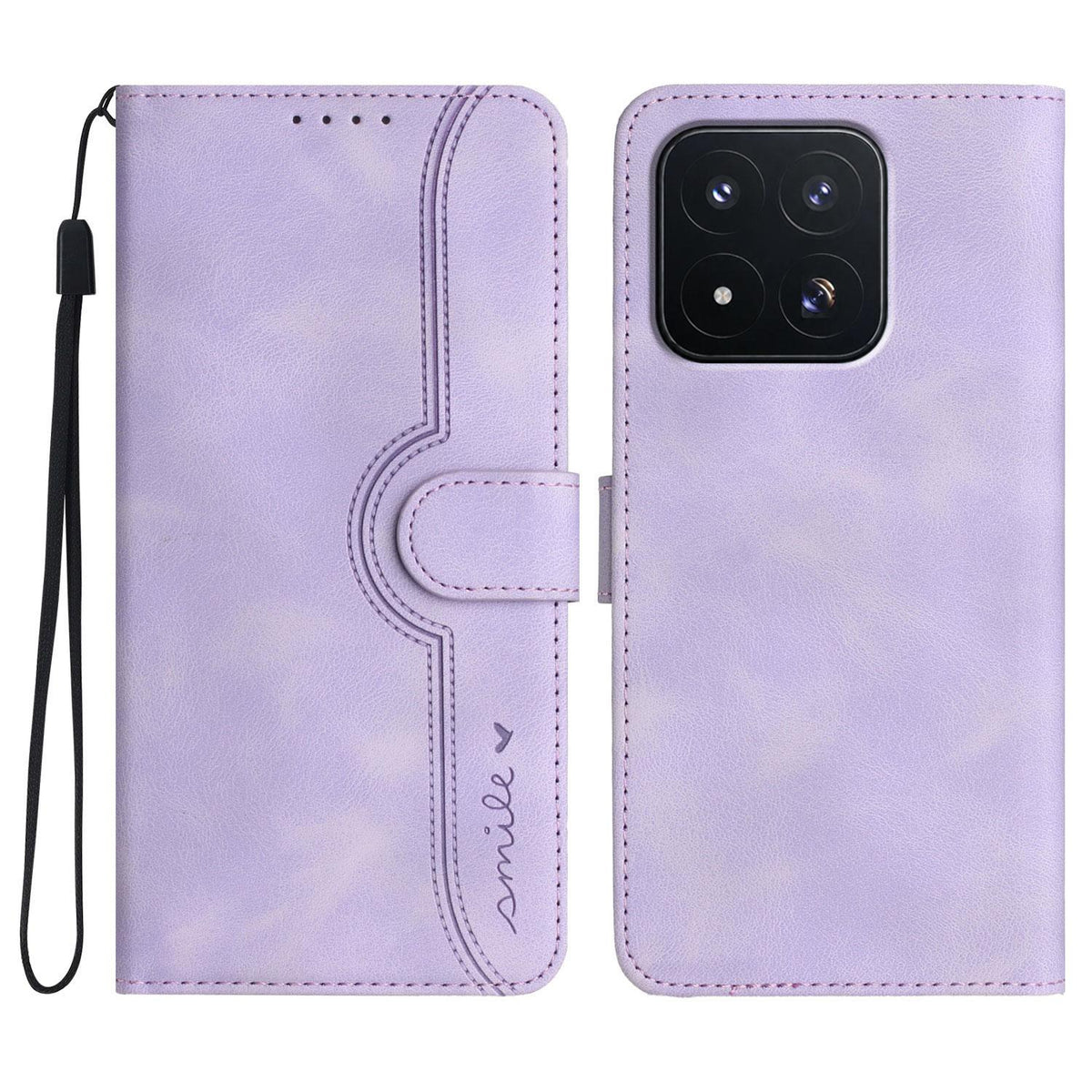 For Xiaomi 17 Max 5G Heart Pattern Skin Feel Leather Phone Case - Purple - EDA007790010E