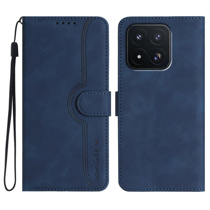 For Xiaomi 17 Max 5G Heart Pattern Skin Feel Leather Phone Case - Royal Blue - EDA007790010F