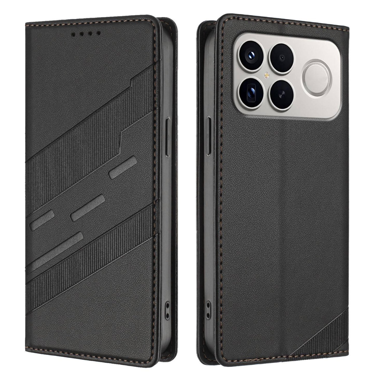 For Redmi K90 Pro Max / Poco F8 Ultra 5G Embossed Multi-functional Wallet Retro Leather Phone Case(Black)