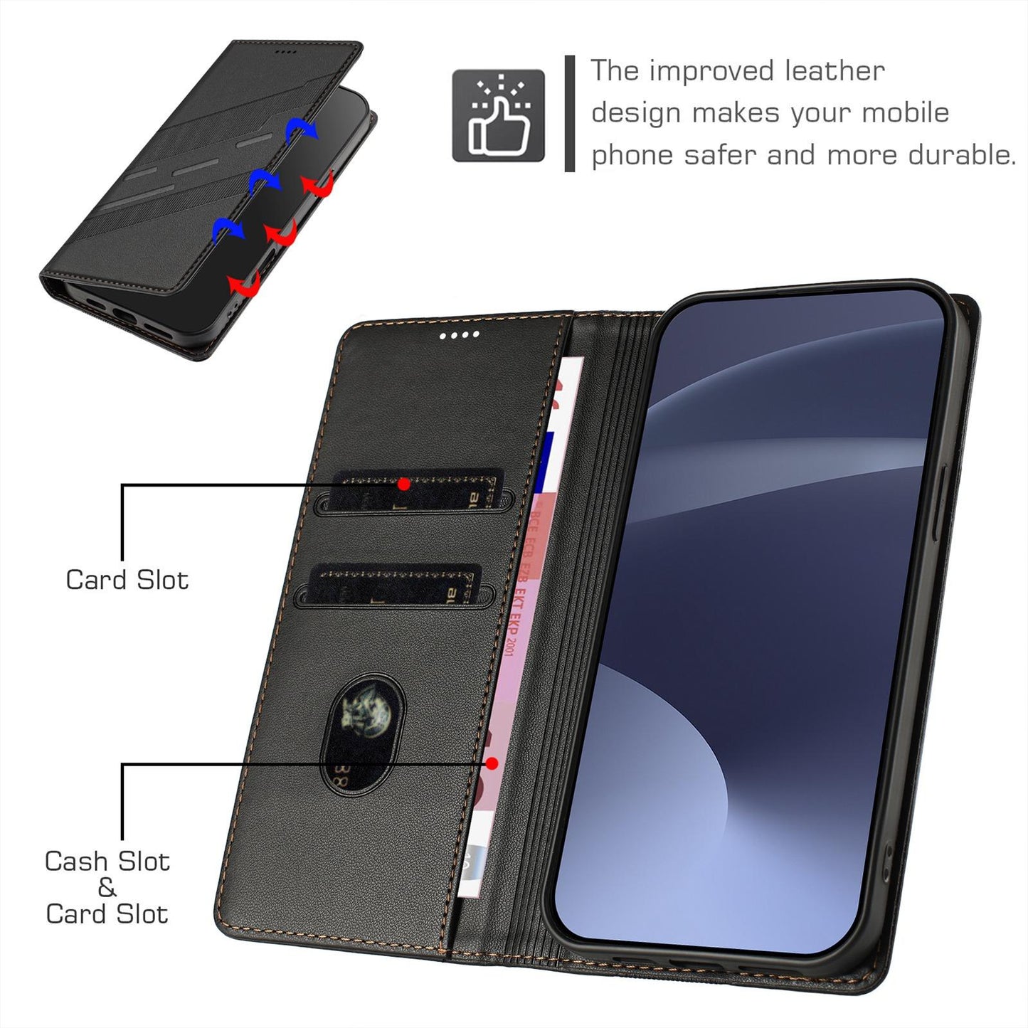 For Redmi K90 Pro Max / Poco F8 Ultra 5G Embossed Multi-functional Wallet Retro Leather Phone Case(Black)
