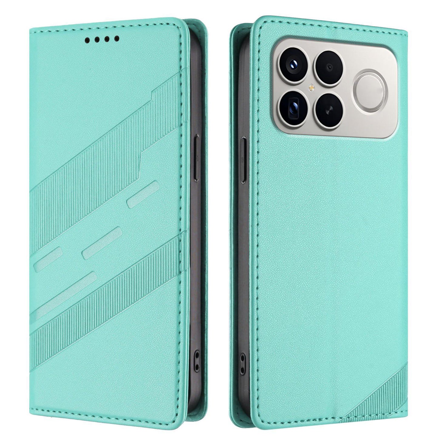 For Redmi K90 Pro Max / Poco F8 Ultra 5G Embossed Multi-functional Wallet Retro Leather Phone Case(Mint Green)