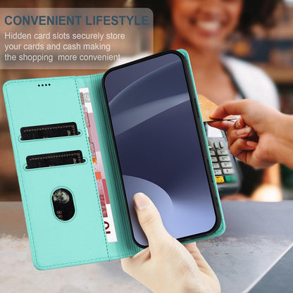 For Redmi K90 Pro Max / Poco F8 Ultra 5G Embossed Multi-functional Wallet Retro Leather Phone Case(Mint Green)