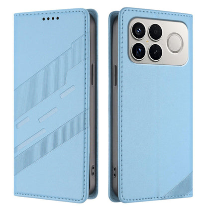 For Redmi K90 Pro Max / Poco F8 Ultra 5G Embossed Multi-functional Wallet Retro Leather Phone Case(Light Blue)