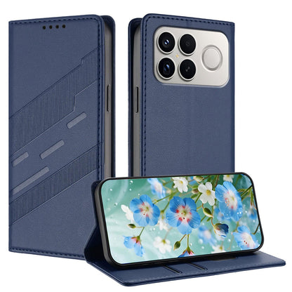 For Redmi K90 Pro Max / Poco F8 Ultra 5G Embossed Multi-functional Wallet Retro Leather Phone Case(Dark Blue)