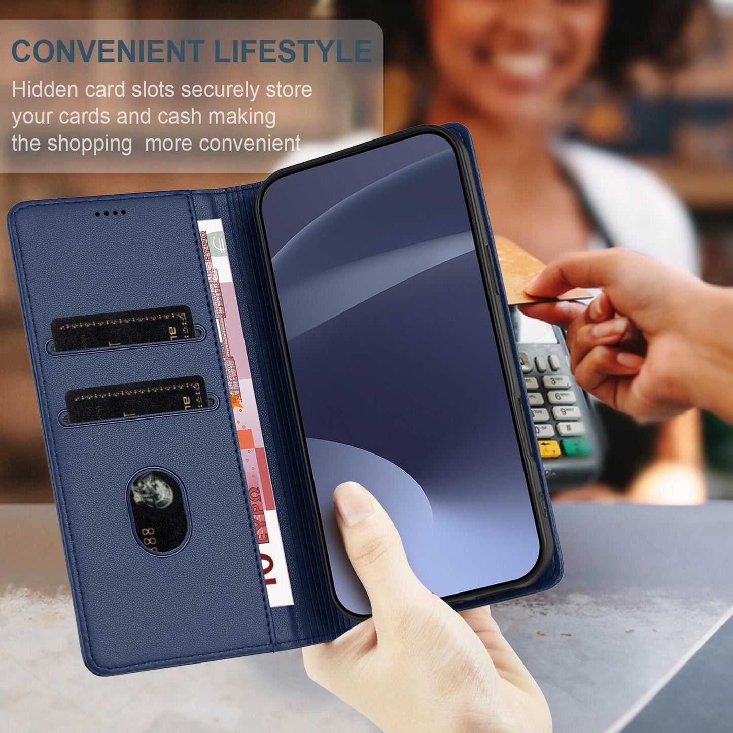 For Redmi K90 Pro Max / Poco F8 Ultra 5G Embossed Multi-functional Wallet Retro Leather Phone Case(Dark Blue)