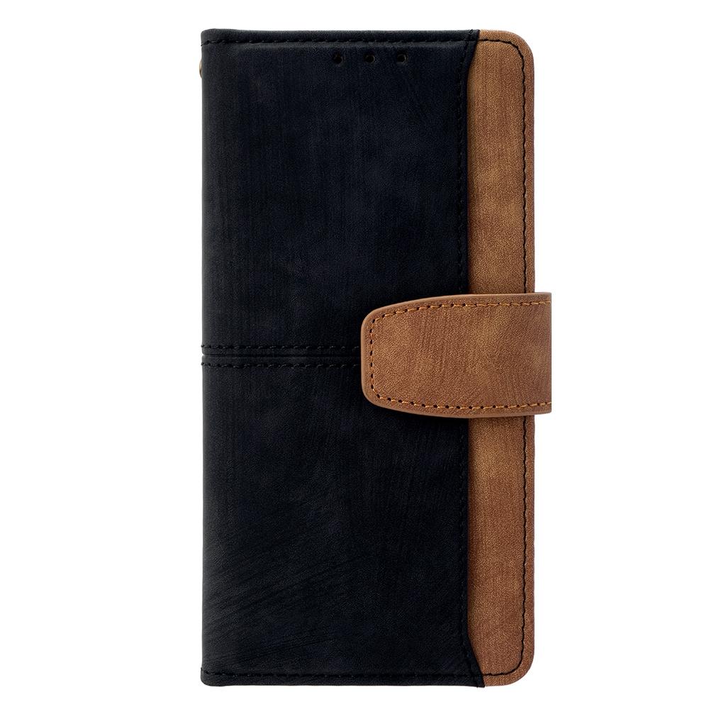 For Redmi K90 Pro Max / Poco F8 Ultra Color Stitching Skin Feel Leather RFID Blocking Phone Case(Black)