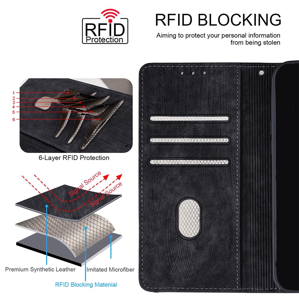 For Redmi K90 Pro Max / Poco F8 Ultra Color Stitching Skin Feel Leather RFID Blocking Phone Case(Black)