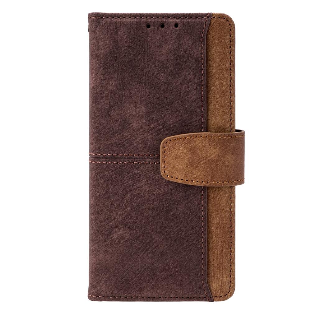 For Redmi K90 Pro Max / Poco F8 Ultra Color Stitching Skin Feel Leather RFID Blocking Phone Case(Brown)