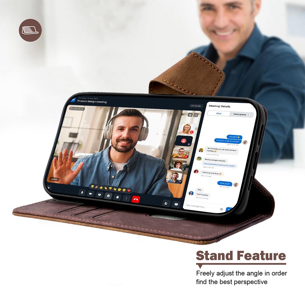 For Redmi K90 Pro Max / Poco F8 Ultra Color Stitching Skin Feel Leather RFID Blocking Phone Case(Brown)