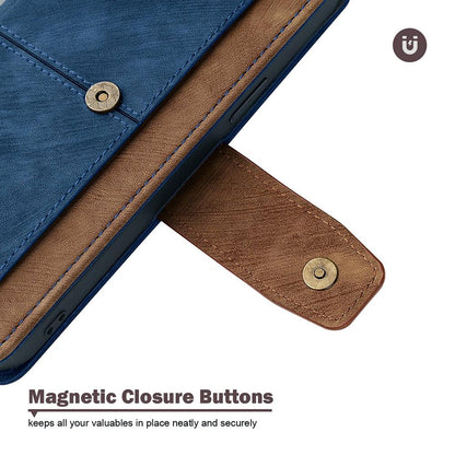 For Redmi K90 Pro Max / Poco F8 Ultra Color Stitching Skin Feel Leather RFID Blocking Phone Case(Blue)