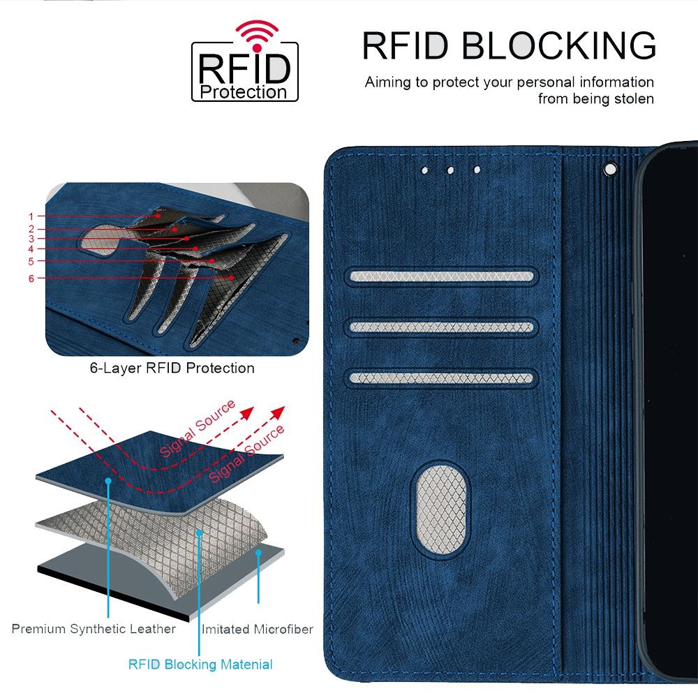 For Redmi K90 Pro Max / Poco F8 Ultra Color Stitching Skin Feel Leather RFID Blocking Phone Case(Blue)