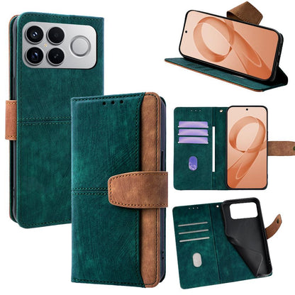 For Redmi K90 Pro Max / Poco F8 Ultra Color Stitching Skin Feel Leather RFID Blocking Phone Case(Green)