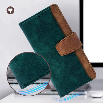 For Redmi K90 Pro Max / Poco F8 Ultra Color Stitching Skin Feel Leather RFID Blocking Phone Case(Green)