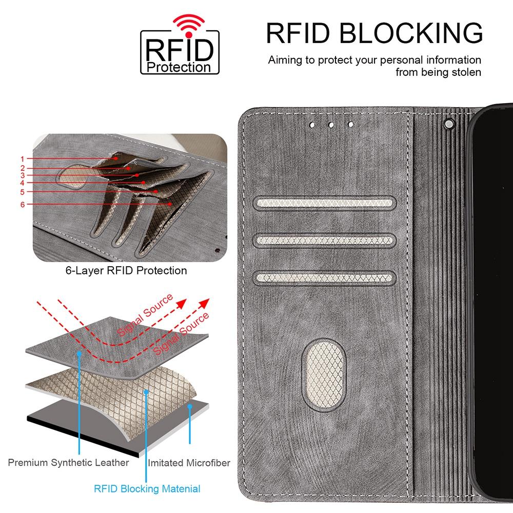 For Redmi K90 Pro Max / Poco F8 Ultra Color Stitching Skin Feel Leather RFID Blocking Phone Case(Grey)