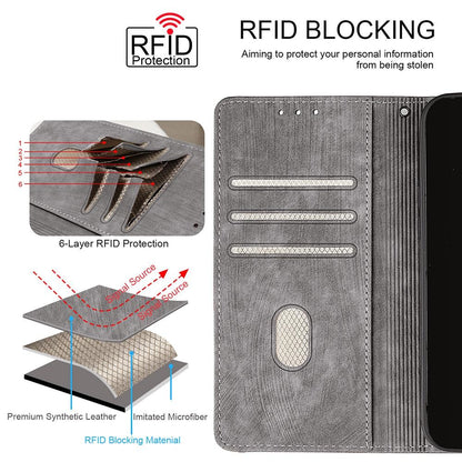 For Redmi K90 Pro Max / Poco F8 Ultra Color Stitching Skin Feel Leather RFID Blocking Phone Case(Grey)
