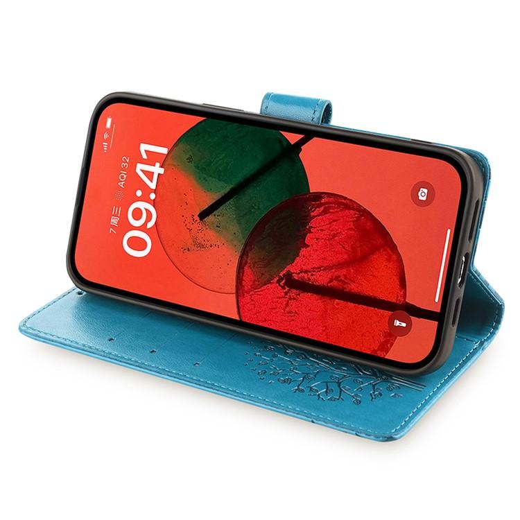 For Redmi K90 Pro Max / Poco F8 Ultra Tree & Deer Embossed Leather Phone Case(Blue)