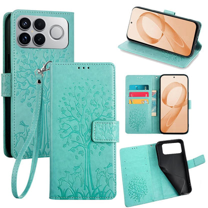 For Redmi K90 Pro Max / Poco F8 Ultra Tree & Deer Embossed Leather Phone Case(Green)