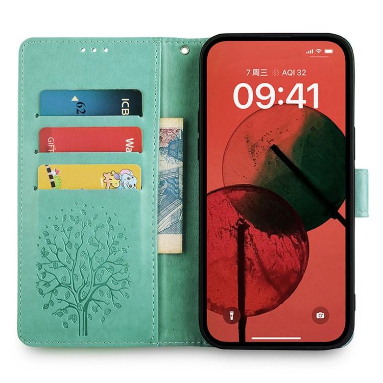 For Redmi K90 Pro Max / Poco F8 Ultra Tree & Deer Embossed Leather Phone Case(Green)
