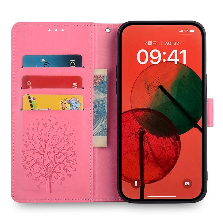 For Redmi K90 Pro Max / Poco F8 Ultra Tree & Deer Embossed Leather Phone Case(Pink)