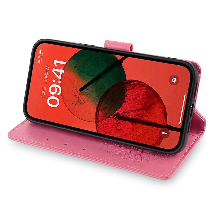 For Redmi K90 Pro Max / Poco F8 Ultra Tree & Deer Embossed Leather Phone Case(Pink)