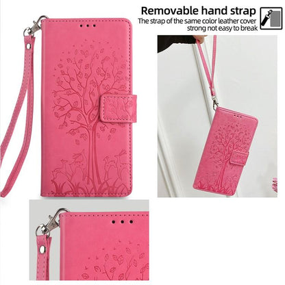 For Redmi K90 Pro Max / Poco F8 Ultra Tree & Deer Embossed Leather Phone Case(Pink)