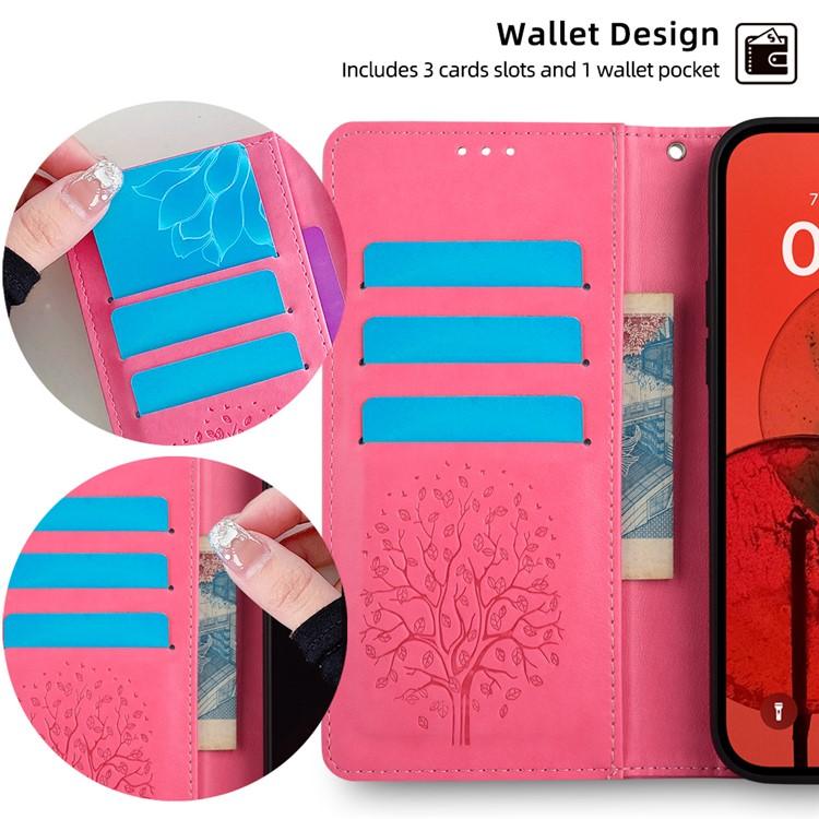 For Redmi K90 Pro Max / Poco F8 Ultra Tree & Deer Embossed Leather Phone Case(Pink)