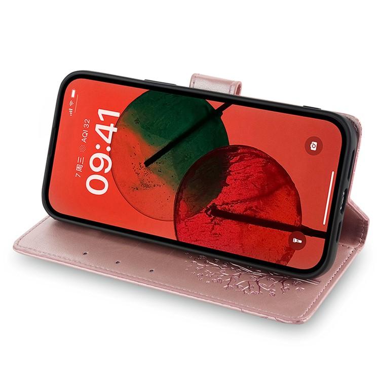 For Redmi K90 Pro Max / Poco F8 Ultra Tree & Deer Embossed Leather Phone Case(Rose Gold)