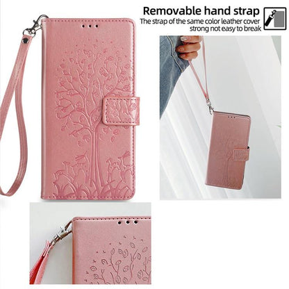 For Redmi K90 Pro Max / Poco F8 Ultra Tree & Deer Embossed Leather Phone Case(Rose Gold)