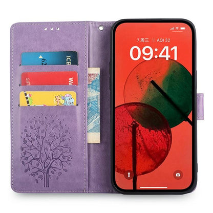 For Redmi K90 Pro Max / Poco F8 Ultra Tree & Deer Embossed Leather Phone Case(Purple)