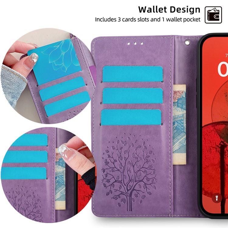 For Redmi K90 Pro Max / Poco F8 Ultra Tree & Deer Embossed Leather Phone Case(Purple)