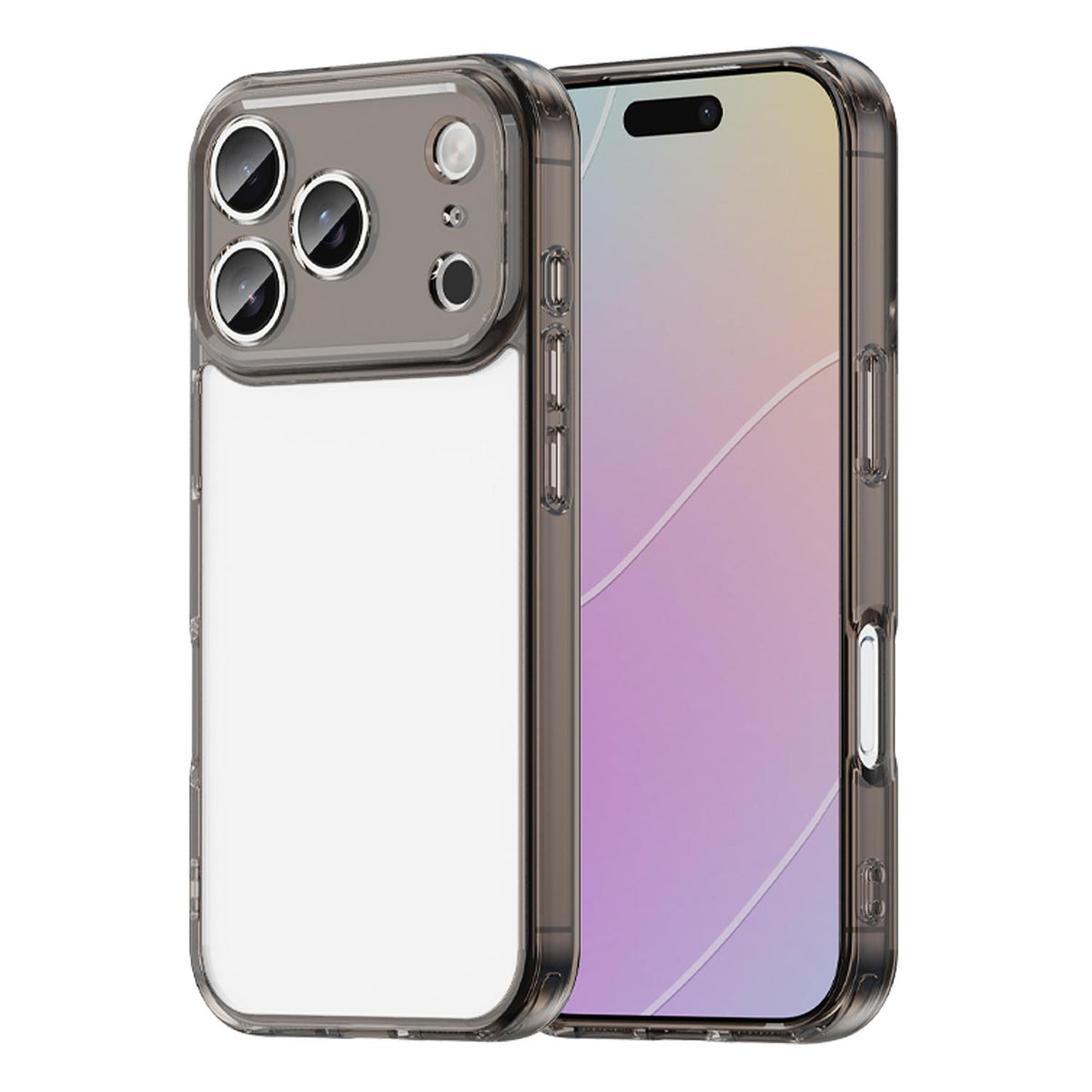 For iPhone 18 Pro PC Hybrid TPU Airbag Shockproof Phone Case - Transparent Black - EDA007843516A