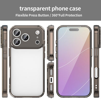 For iPhone 18 Pro PC Hybrid TPU Airbag Shockproof Phone Case - Transparent Black - EDA007843516A