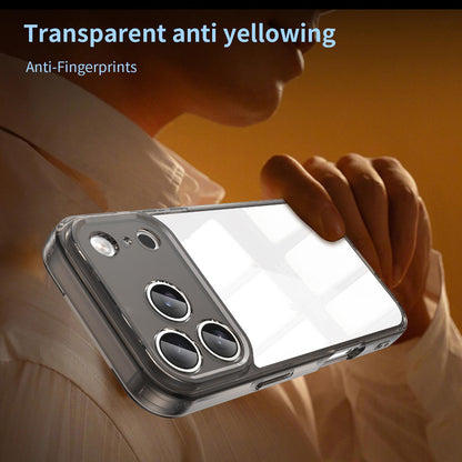 For iPhone 18 Pro PC Hybrid TPU Airbag Shockproof Phone Case - Transparent Black - EDA007843516A