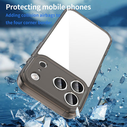 For iPhone 18 Pro PC Hybrid TPU Airbag Shockproof Phone Case - Transparent Black - EDA007843516A