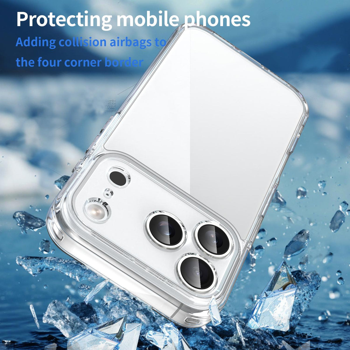 For iPhone 18 Pro PC Hybrid TPU Airbag Shockproof Phone Case - Transparent - EDA007843516C